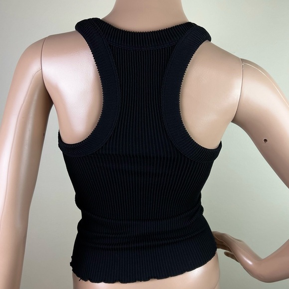 NEW FREE PEOPLE BLACK RIBBED TANK TOP - Picture 5 of 5